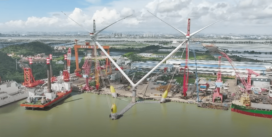 Вітрова турбіна, вітрогенератор, Китай, фото