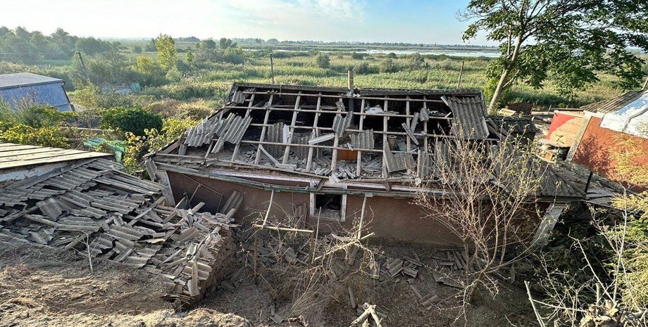 Обстрел Херсонской области, обстрел Херсонская область, обстрел Кизомыс, зажигательные боеприпасы