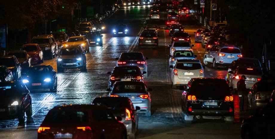 ночь, киев, машины, ночной киев