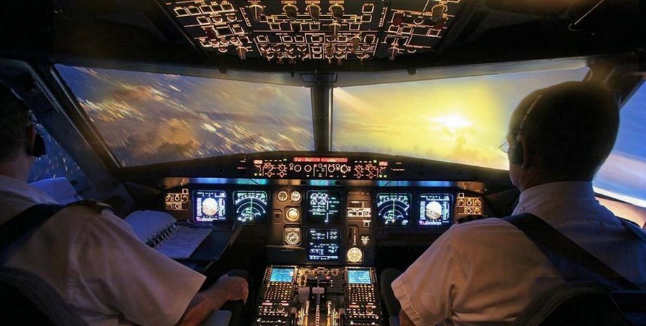 самолет, взлет самолета, пилоты самолета