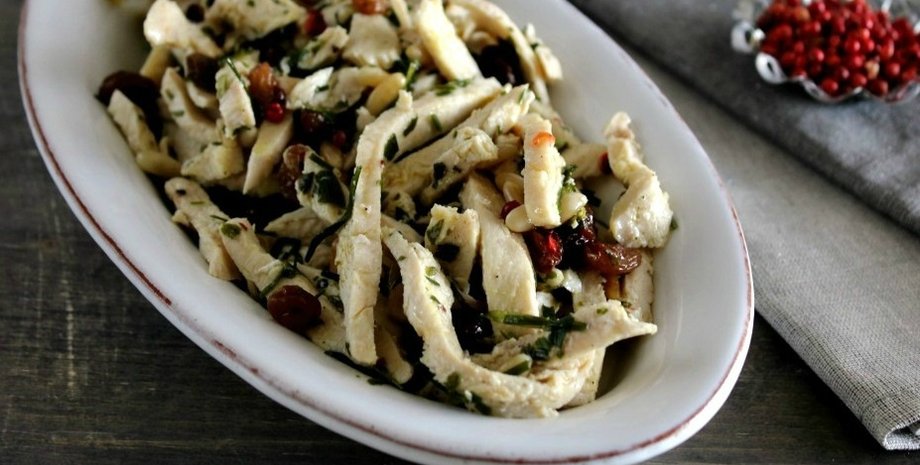 Салат Гонзага, салат, рецепт салат, курица рецепт