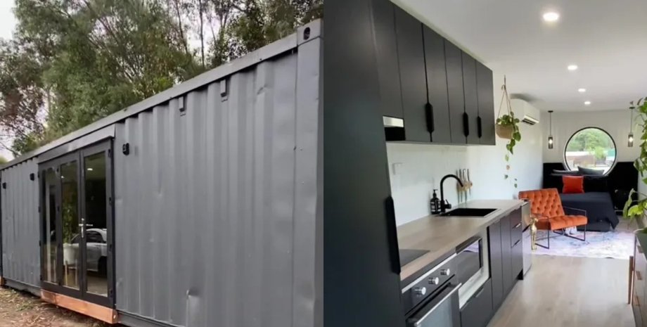 Женщина переделала контейнер в дом, грузовой контейнер, ремонт дома, как сделать небольшой дом, дешевое жилье, уютное жилье,