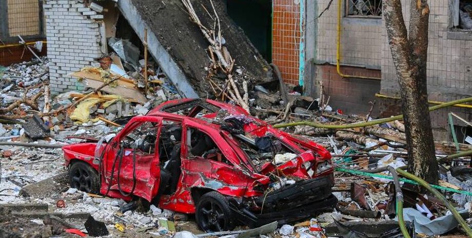 Киев, удар, ракеты, война, фото