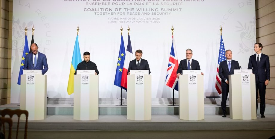 лидеры и представители Германии, Украины, Франции, Великобритании, США на саммите в Париже 6 января