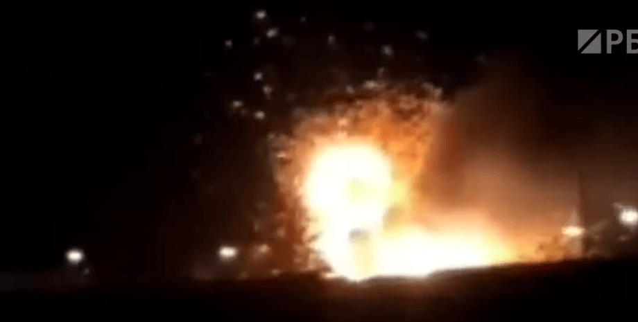 взорвался танк в росии, возгорание бк