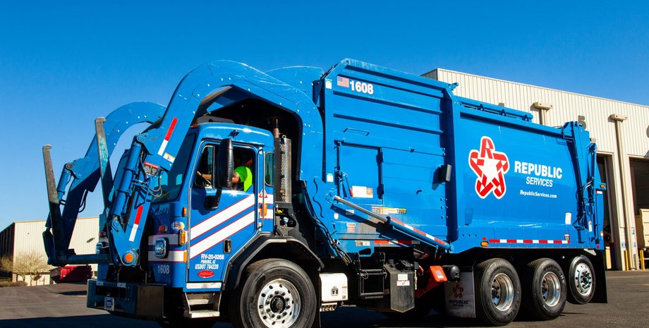 Republic Services, США, Грузовики, Электромобили, Фото, Авто, Автомобили, Мусоровоз, Отходы, Экология