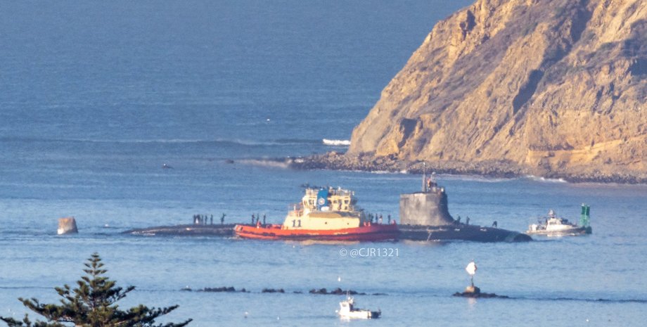 USS Connecticut из гуама в сан-диего
