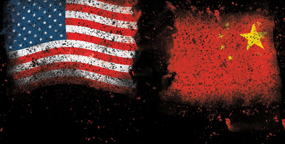 китай, сша, гонка технологий, китай и сша, флаг сша, флаг кнр