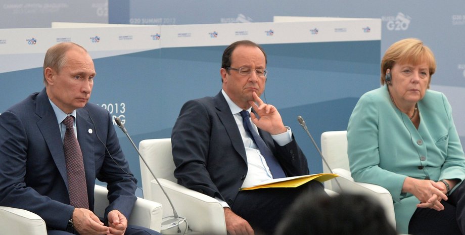 Владимир Путин, Франсуа Олланд, Ангела Меркель / Фото: abnews.ru