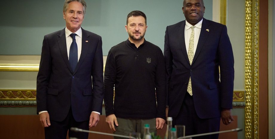 Энтони Блинкен, Владимир Зеленский, Дэвид Лэмми, политики