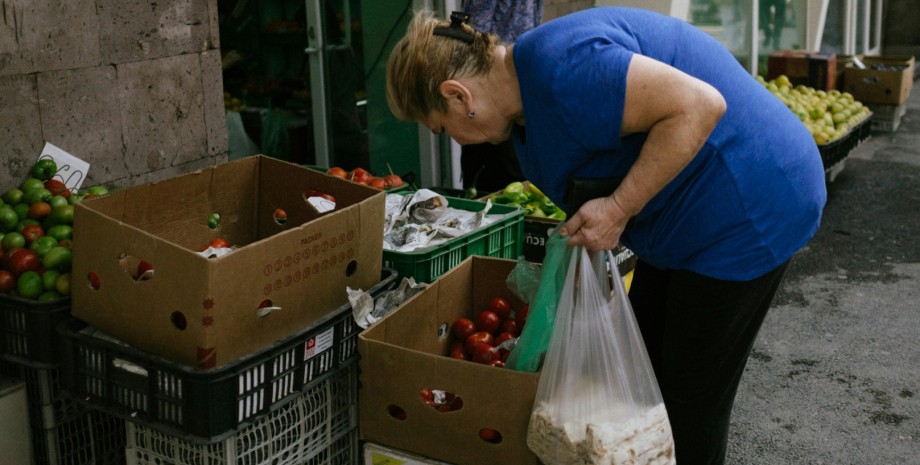 женщина, продукты, овощи, помидор, магазин