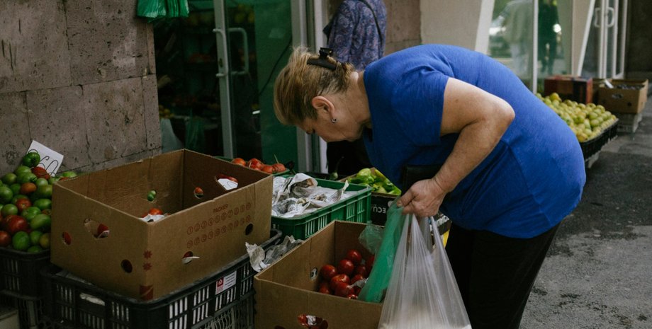 женщина, продукты, овощи, помидор, магазин