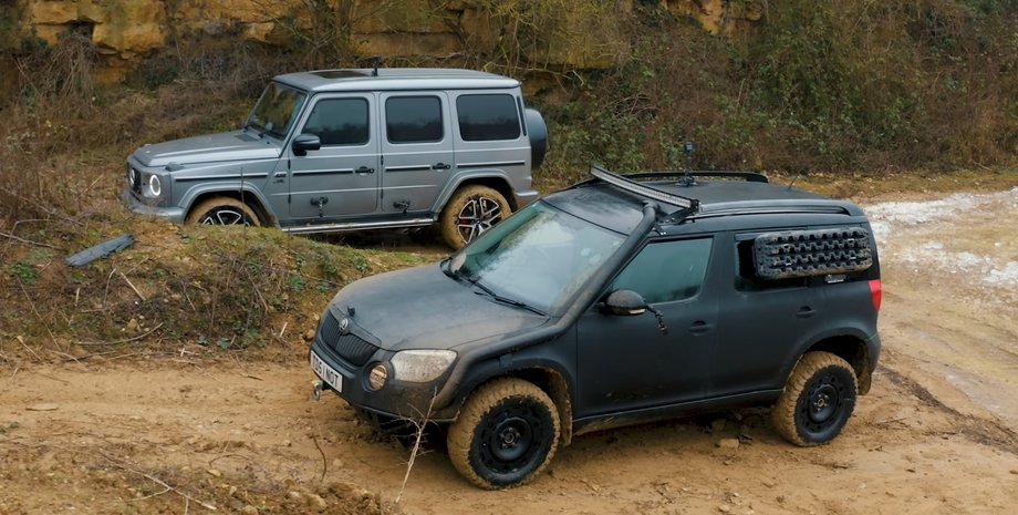 Skoda Yeti, Mercedes-AMG G63, Гелендваген, Бездорожье, Видео, Кроссоверы, Внедорожники, Авто, Автомобили, Блогеры