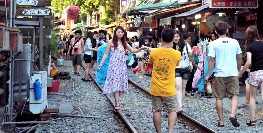 туристи, тайвань, залізниця