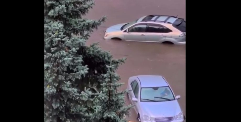 ливень в  одессе, сильный ливень в одессе, потоп в одессе