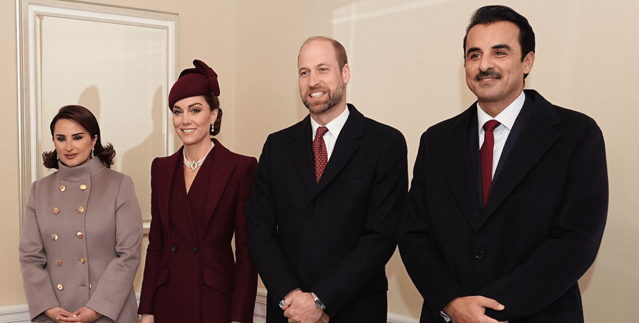 Кейт Миддлтон и принц Уильям, эмир Катара, шейха Катара, королевская семья, государственный визит, принцесса уэльская