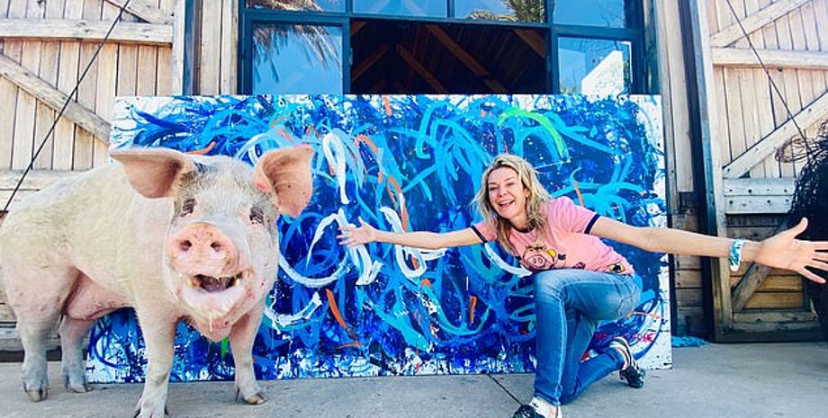 Картина, свиня, порося