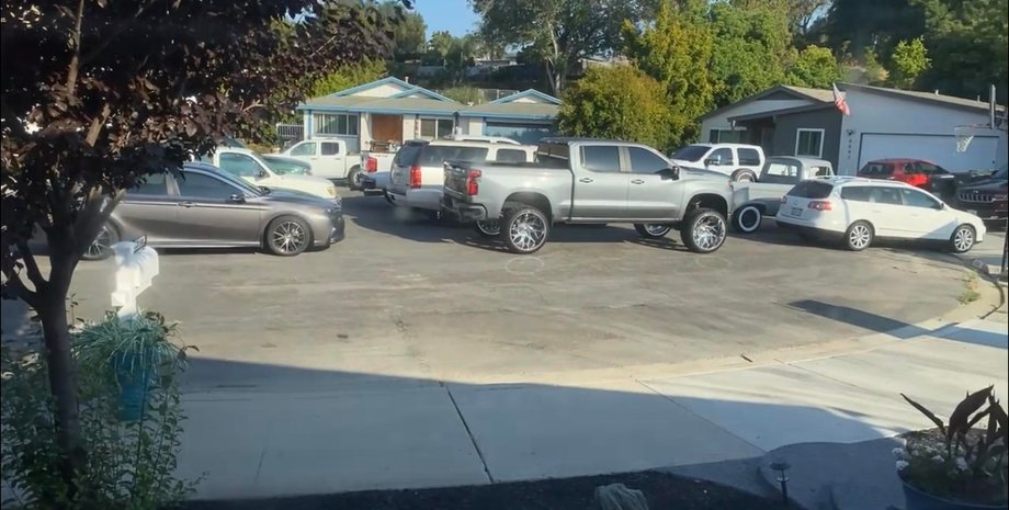 автомобили, парковка, США,  дом