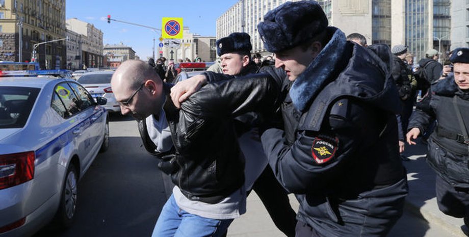 Во время акции протеста в Москве