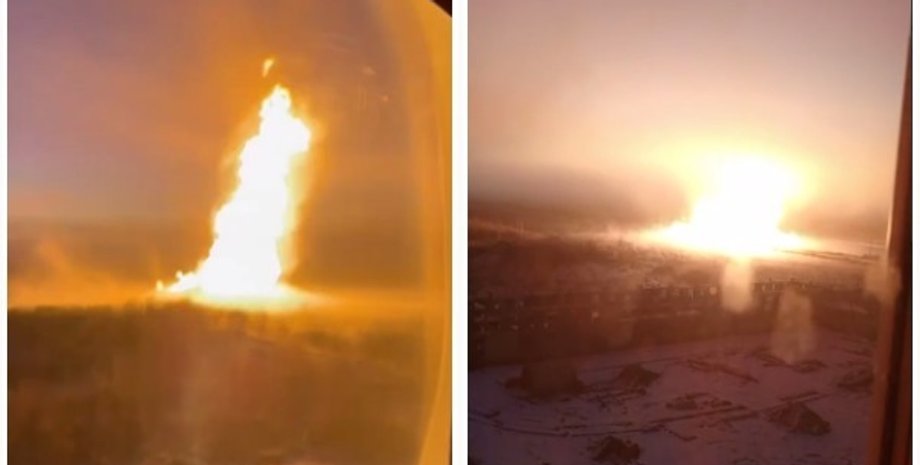 В Омской области России загорелся газопровод в Омской области России Омск газопровод взрыв взрыв