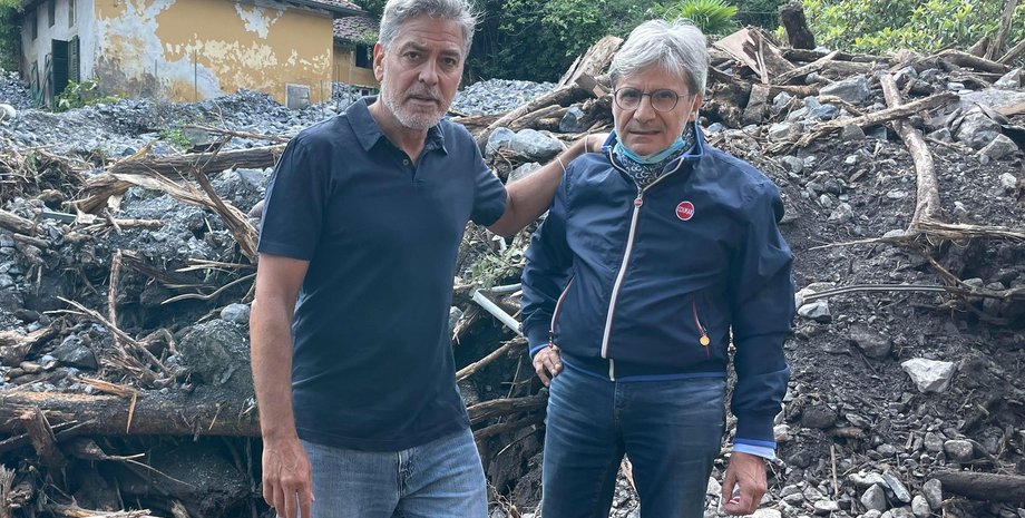 Джордж Клуни, лальо, наводнение, озеро комо