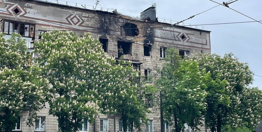 Наслідки атаки РФ 7 травня, атака Шахедів Київ, Київ обстріл 7 травня, удар шахедів по Києву, Ігнат про шахеди 7 травня