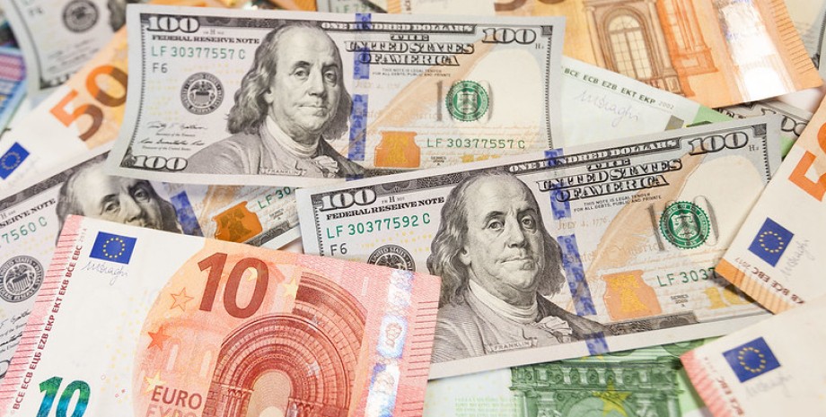 банкноты, доллар, евро