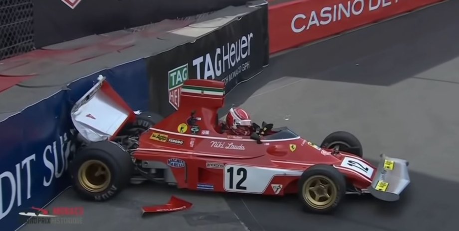 авария Шарля Леклера, Шарль Леклер, Гран-при Монако, Ferrari 312, Ники Лауда