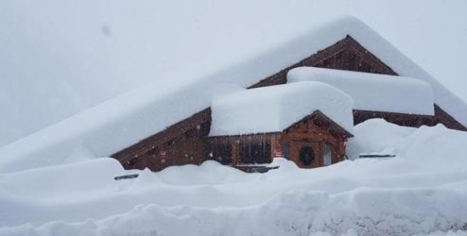 дом, снег, снегопад
