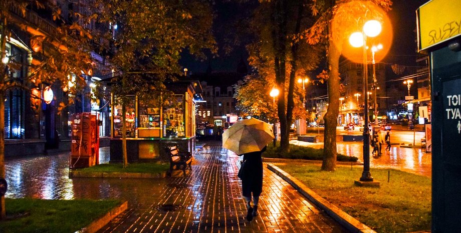 осень, киев, крещатик