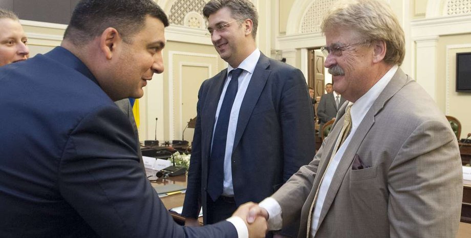 Владимир Гройсман и Эльмар Брок / Фото пресс-службы Верховной Рады