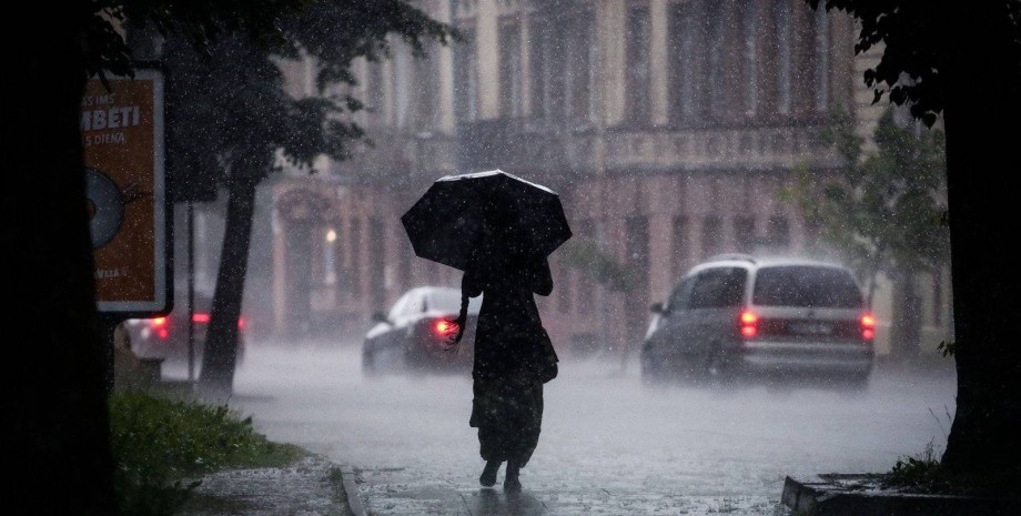 ливень, дождь, осадки, зонтик, женщина с зонтиком, идет дождь, сильный ливень, сильный дождь