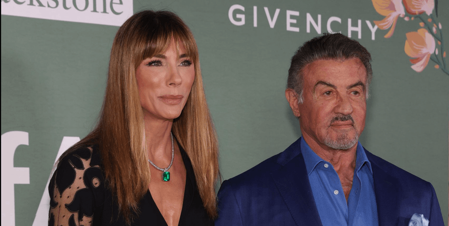 Сильвестр Сталлоне та Дженніфер Флавін, дружина сильвестра сталлоне, організація amfAR, червона доріжка