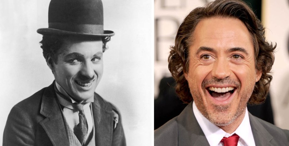 Чарли Чаплин и Роберт Дауни — младший / Фото: Getty Images