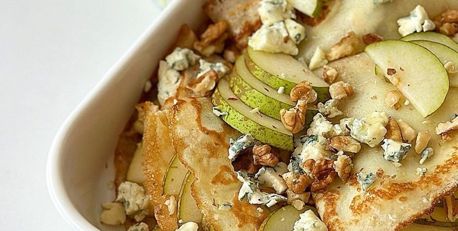 млинці, дор блю, сир