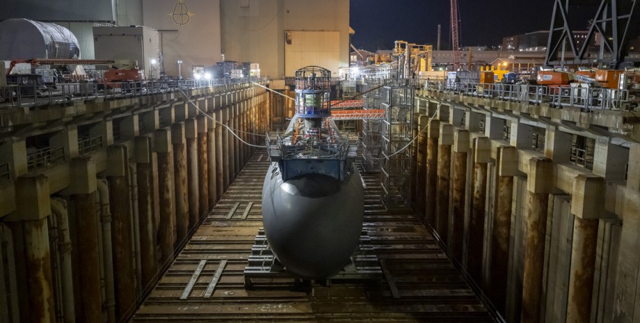 Подлодка ВМФ США на верфи подлодка, ВМФ США