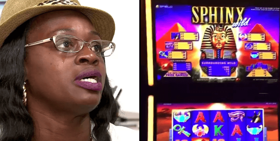 Женщина в казино, джекпот, деньги, выигрыш, сорвала джекпот, самый большой джекпот, ужин, стейк, игровые автоматы, Катрина Букман