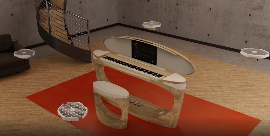 Пианино Roland с дронами-динамиками