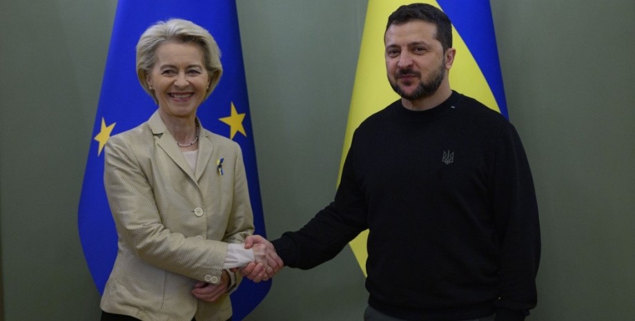 Урсула фон дер Ляйен и Владимир Зеленский Урсула фон дер Ляйен, Владимир Зеленский, Украина, ЕС, Евросоюз, фото