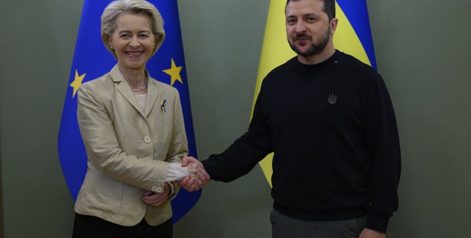 Глава Еврокомиссии, Урсула фон дер Ляйен, президент Украины, Владимир Зеленский, ЕС, помощь, фото