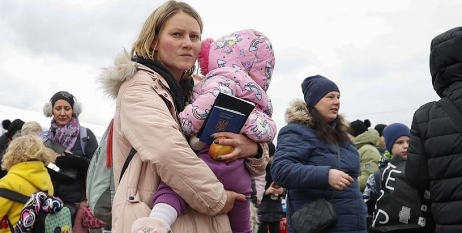 украинские беженцы, женщины, дети