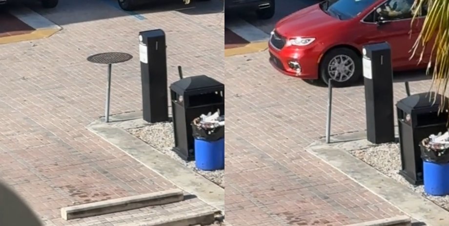 Оптична ілюзія, стіл, парковка, мозок завис, збій у матриці, проїжджає машина, обман зору, соцмережі, вірусне відео