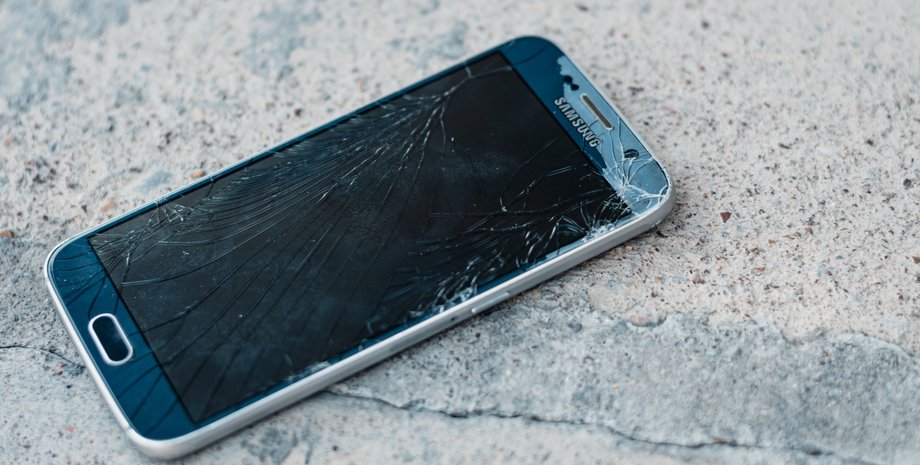 Samsung, смартфон, телефон, сломанный, экран