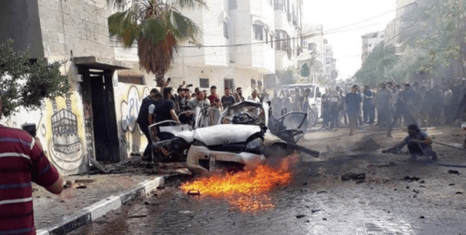 Сектор Газа, удар по автомобилю, ракетный обстрел, израильско-палестинский конфликт