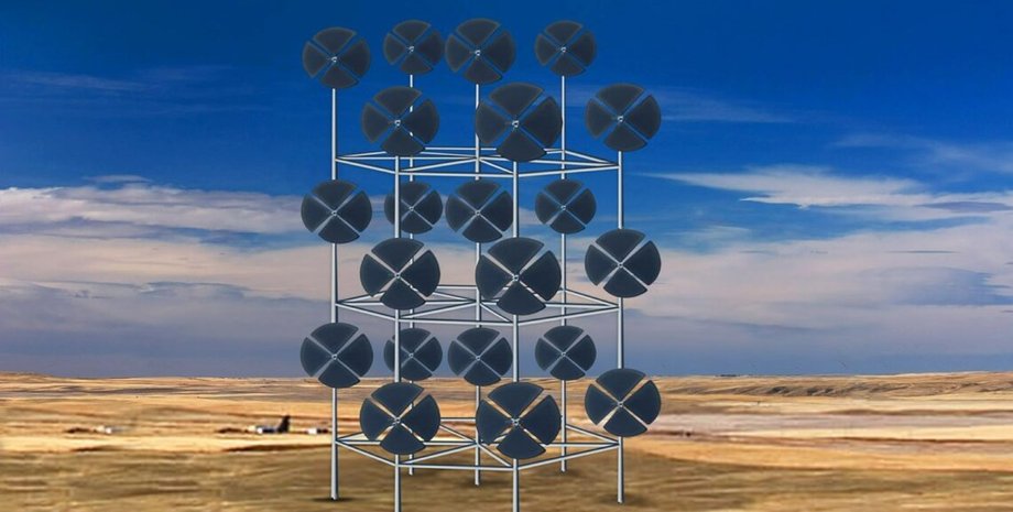 Стена из ветряных турбин