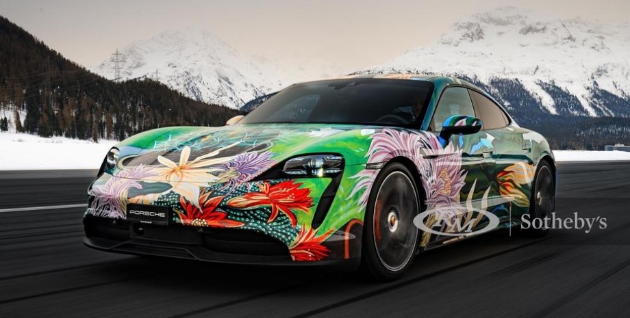 Porsche Taycan Art Car, продаж, аукціон, автомобілі, електрокар, ліврея, ричард Філліпс