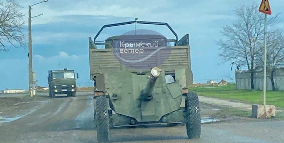 пушки МТ-12, МТ-12, везут МТ-12, МТ-12 крым