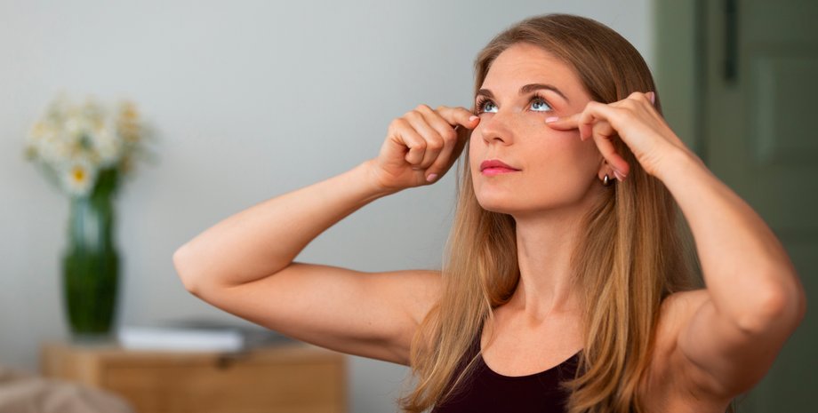 Девушка делает гимнастику