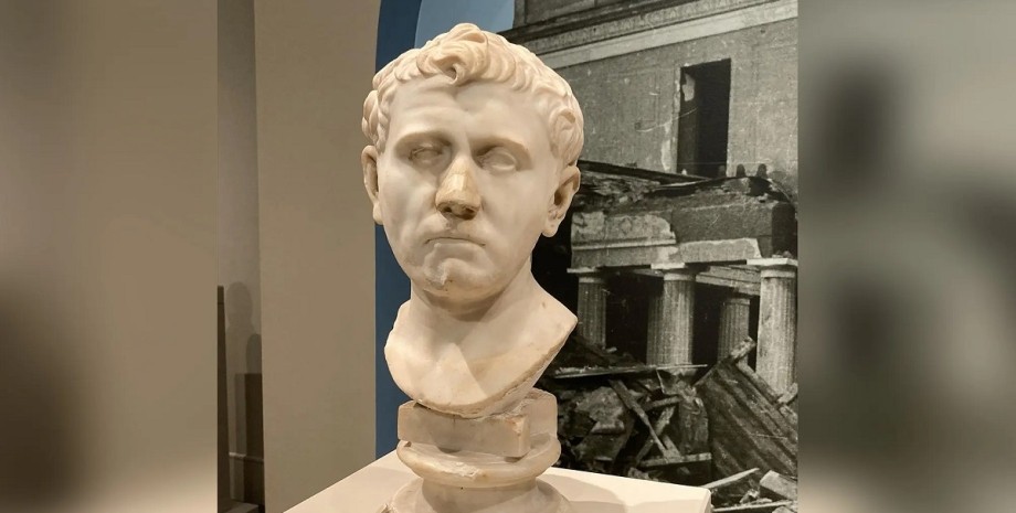 Погруддя Секста Помпея, давньоримська скульптура, стародавній рим, знахідка, крадене мистецтво, мармуровий бюст