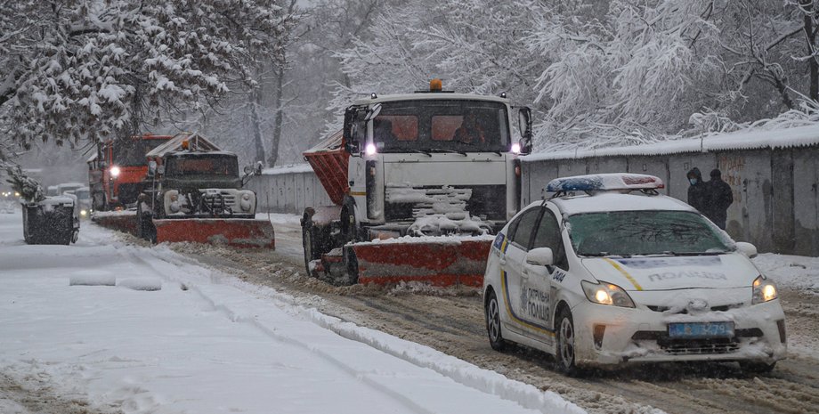сніг, техніка, зима, дорога